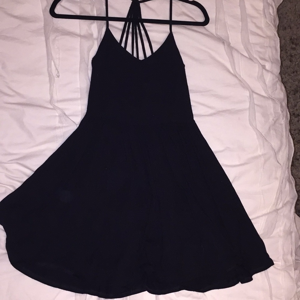 Black cotton A line dress
